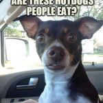 Mojo | WHAT TYPE OF DOGS ARE THESE HOTDOGS PEOPLE EAT? | image tagged in mojo | made w/ Imgflip meme maker