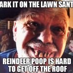 TypRedneck | PARK IT ON THE LAWN SANTA REINDEER POOP IS HARD TO GET OFF THE ROOF | image tagged in typredneck | made w/ Imgflip meme maker