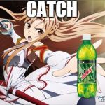 Asuna | CATCH | image tagged in asuna | made w/ Imgflip meme maker