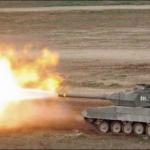 Leopard 2 tank fire firing