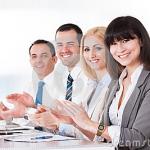 Businesspeople clapping 
