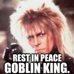 Labrynth David Bowie | REST IN PEACE GOBLIN KING. | image tagged in memes,labrynth david bowie,rip | made w/ Imgflip meme maker