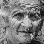 old woman face piercing