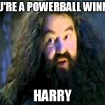 You're an X Harry | YOU'RE A POWERBALL WINNER; HARRY | image tagged in you're an x harry | made w/ Imgflip meme maker