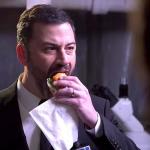 Jimmy Kimmel eating a sandwich