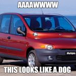 fiat multipla | AAAAWWWW; THIS LOOKS LIKE A DOG | image tagged in fiat multipla | made w/ Imgflip meme maker