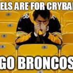 Steelers suck | TOWELS ARE FOR CRYBABIES; GO BRONCOS | image tagged in steelers suck | made w/ Imgflip meme maker