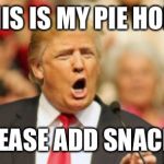 Pie hole  | THIS IS MY PIE HOLE; PLEASE ADD SNACKS | image tagged in pie hole | made w/ Imgflip meme maker