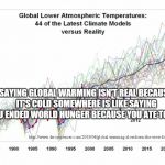 Global Warming charts | SAYING GLOBAL WARMING ISN'T REAL BECAUSE IT'S COLD SOMEWHERE IS LIKE SAYING YOU ENDED WORLD HUNGER BECAUSE YOU ATE TODAY. | image tagged in global warming charts | made w/ Imgflip meme maker