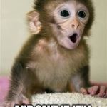 Surprised baby monkey | SO YOU MEAN IF WE DON'T SPEND OUR MONEY; AND SAVE IT, IT'LL BUILD UP OVER TIME? | image tagged in surprised baby monkey | made w/ Imgflip meme maker