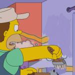 Homer Painting (bart in trouble, no first born, skipped to secon