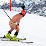 Skiing naked