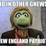 Gary Gnu | AND IN OTHER GNEWS... GNEW ENGLAND PATRIOTS. | image tagged in gary gnu | made w/ Imgflip meme maker