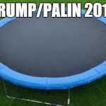 trampoline | TRUMP/PALIN 2016 | image tagged in trampoline | made w/ Imgflip meme maker