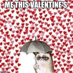 Grumpy cat | ME THIS VALENTINE'S | image tagged in grumpy cat | made w/ Imgflip meme maker