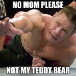 john cena | NO MOM PLEASE; NOT MY TEDDY BEAR | image tagged in john cena | made w/ Imgflip meme maker