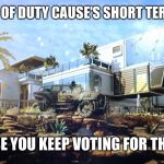 Call of duty  | PROOF CALL OF DUTY CAUSE'S SHORT TERM MEMORY; BECAUSE YOU KEEP VOTING FOR THIS MAP | image tagged in call of duty | made w/ Imgflip meme maker