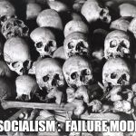 Skulls | SOCIALISM :  FAILURE MODE | image tagged in skulls | made w/ Imgflip meme maker