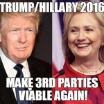 I'm Voting Libertarian | TRUMP/HILLARY 2016; MAKE 3RD PARTIES VIABLE AGAIN! | image tagged in funny,memes,political | made w/ Imgflip meme maker