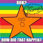 So orange. Maybe I'll keep it. | 80K? HOW DID THAT HAPPEN? | image tagged in 80k star,imgflip,icon,avatar,80000,so orange | made w/ Imgflip meme maker