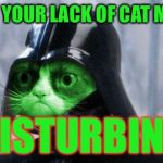 Grumpy RayVader repost | I FIND YOUR LACK OF CAT MEMES; DISTURBING | image tagged in grumpy rayvader,memes | made w/ Imgflip meme maker