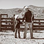 cowboy father and son