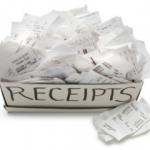 A box of receipts