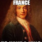 Voltaire | VOLTAIRE WANTED FRANCE; TO HAVE A KING | image tagged in voltaire | made w/ Imgflip meme maker