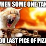 lol | WHEN SOME ONE TAKE; YOU LAST PICE OF PIZZA | image tagged in lol | made w/ Imgflip meme maker