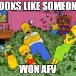 The Simpsons  | LOOKS LIKE SOMEONE; WON AFV | image tagged in the simpsons | made w/ Imgflip meme maker