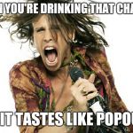 Steve Tyler Aerosmith | WHEN YOU'RE DRINKING THAT CHAI TEA; AND IT TASTES LIKE POPOURRI | image tagged in steve tyler aerosmith | made w/ Imgflip meme maker