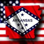 Arkansas USA map flag