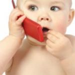 Baby on cell phone 