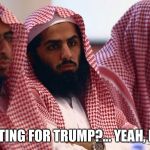 Allah Board The Trump Train! | YOU VOTING FOR TRUMP?... YEAH, ME TOO. | image tagged in trump 2016,confused muslim girl | made w/ Imgflip meme maker
