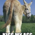 Donkey Butt | KISS MY ASS | image tagged in donkey butt | made w/ Imgflip meme maker