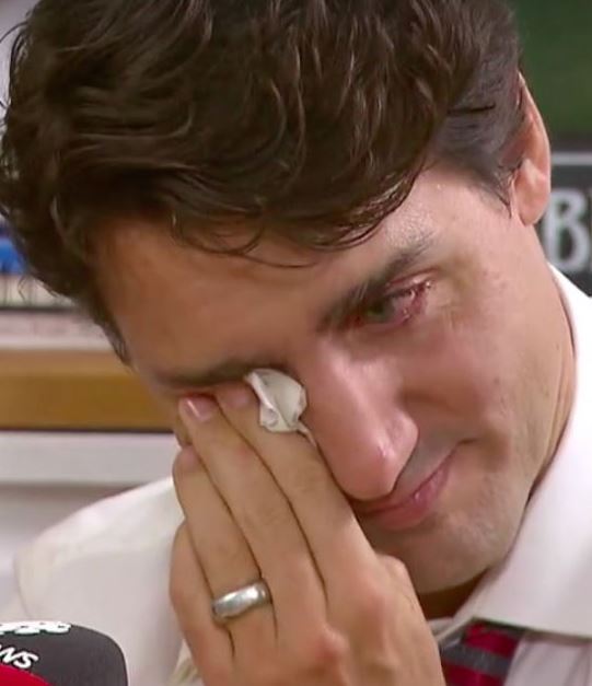 High Quality Justin Trudeau Crying Blank Meme Template