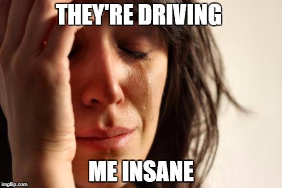 First World Problems Meme | THEY'RE DRIVING ME INSANE | image tagged in memes,first world problems | made w/ Imgflip meme maker
