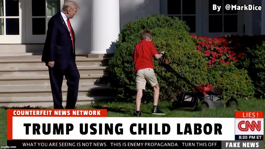 This just in | image tagged in trump child labor | made w/ Imgflip meme maker