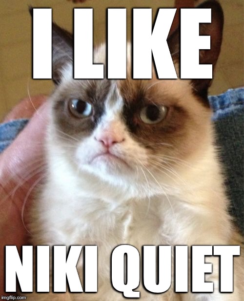 Grumpy Cat Meme | I LIKE NIKI QUIET | image tagged in memes,grumpy cat | made w/ Imgflip meme maker