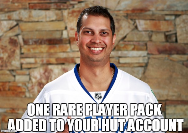 ONE RARE PLAYER PACK ADDED TO YOUR HUT ACCOUNT | made w/ Imgflip meme maker