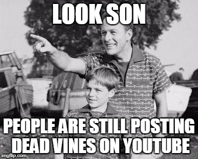 Look Son Meme | LOOK SON; PEOPLE ARE STILL POSTING DEAD VINES ON YOUTUBE | image tagged in memes,look son | made w/ Imgflip meme maker