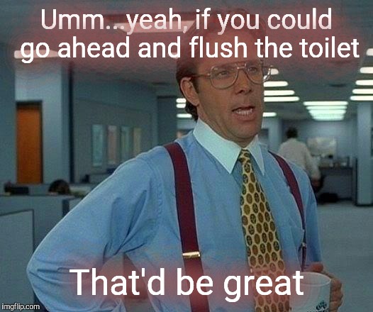 That Would Be Great Meme | Umm...yeah, if you could go ahead and flush the toilet That'd be great | image tagged in memes,that would be great | made w/ Imgflip meme maker