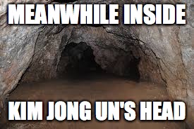 the truth inside kim jong un's head | MEANWHILE INSIDE; KIM JONG UN'S HEAD | image tagged in kim jong un,funny,hilarios,roast,roasted | made w/ Imgflip meme maker