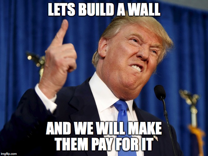 LETS BUILD A WALL; AND WE WILL MAKE THEM PAY FOR IT | image tagged in immigration | made w/ Imgflip meme maker