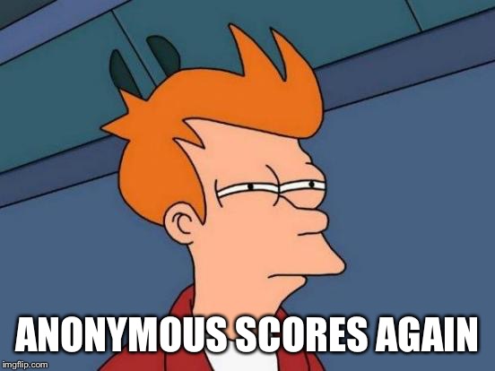 Futurama Fry Meme | ANONYMOUS SCORES AGAIN | image tagged in memes,futurama fry | made w/ Imgflip meme maker