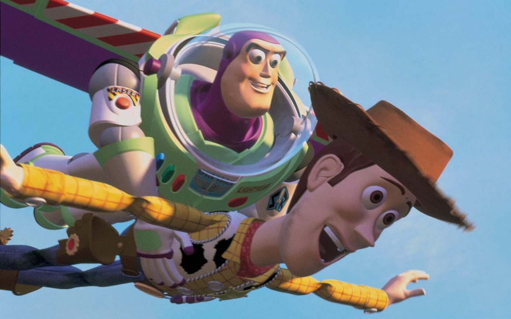 High Quality buzz lightyear and woody flying Blank Meme Template