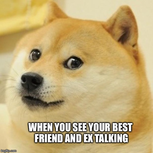 Doge | WHEN YOU SEE YOUR BEST FRIEND AND EX TALKING | image tagged in memes,doge | made w/ Imgflip meme maker