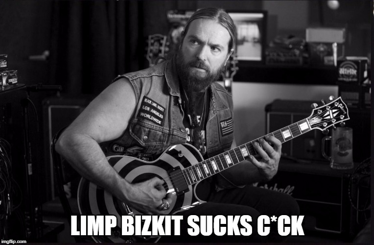 Zakk Wylde  | LIMP BIZKIT SUCKS C*CK | image tagged in zakk wylde,heavy metal,heavymetal,metal | made w/ Imgflip meme maker