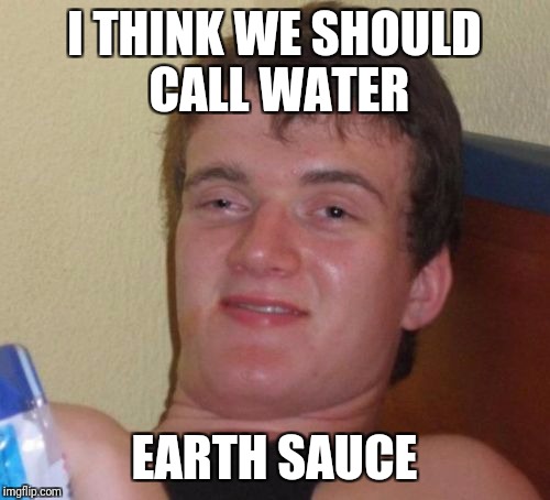 10 Guy Meme | I THINK WE SHOULD CALL WATER; EARTH SAUCE | image tagged in memes,10 guy | made w/ Imgflip meme maker
