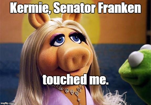 miss piggy | Kermie, Senator Franken; touched me. | image tagged in miss piggy | made w/ Imgflip meme maker